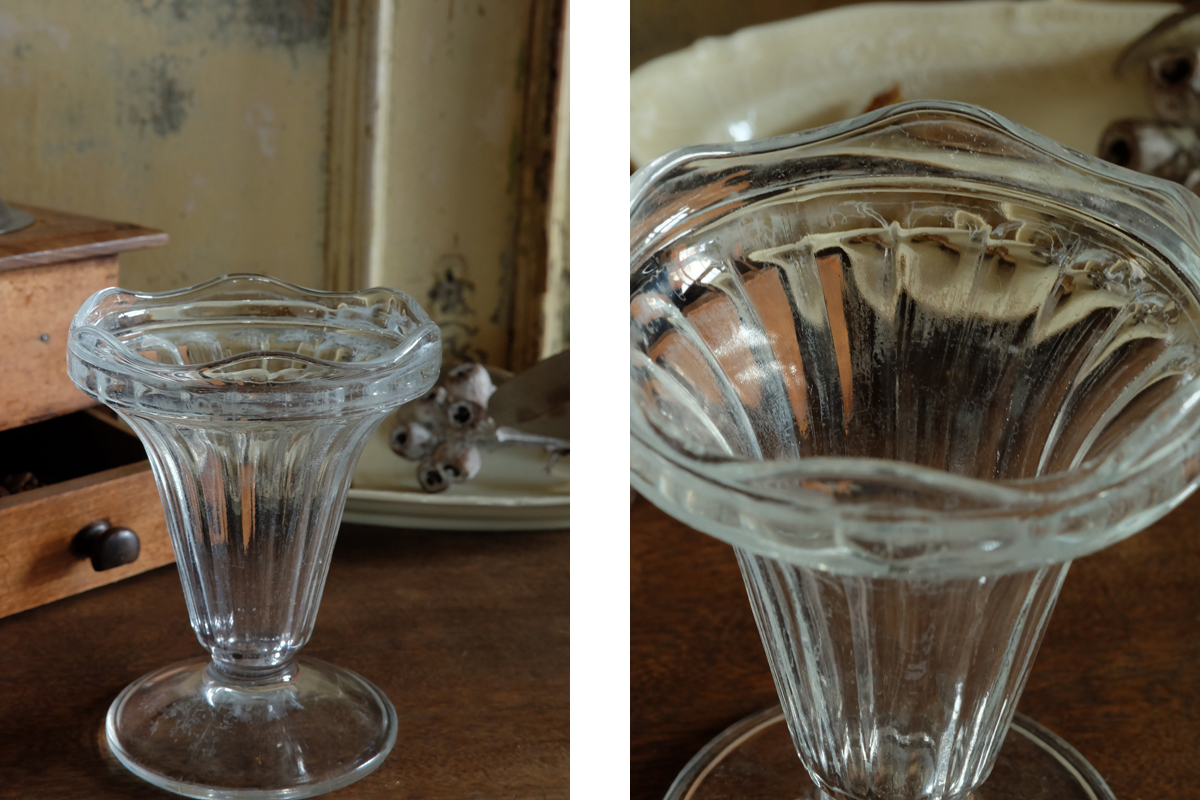 W47-3 フランス Brocante デザートカップ パフェグラス ガラス食器